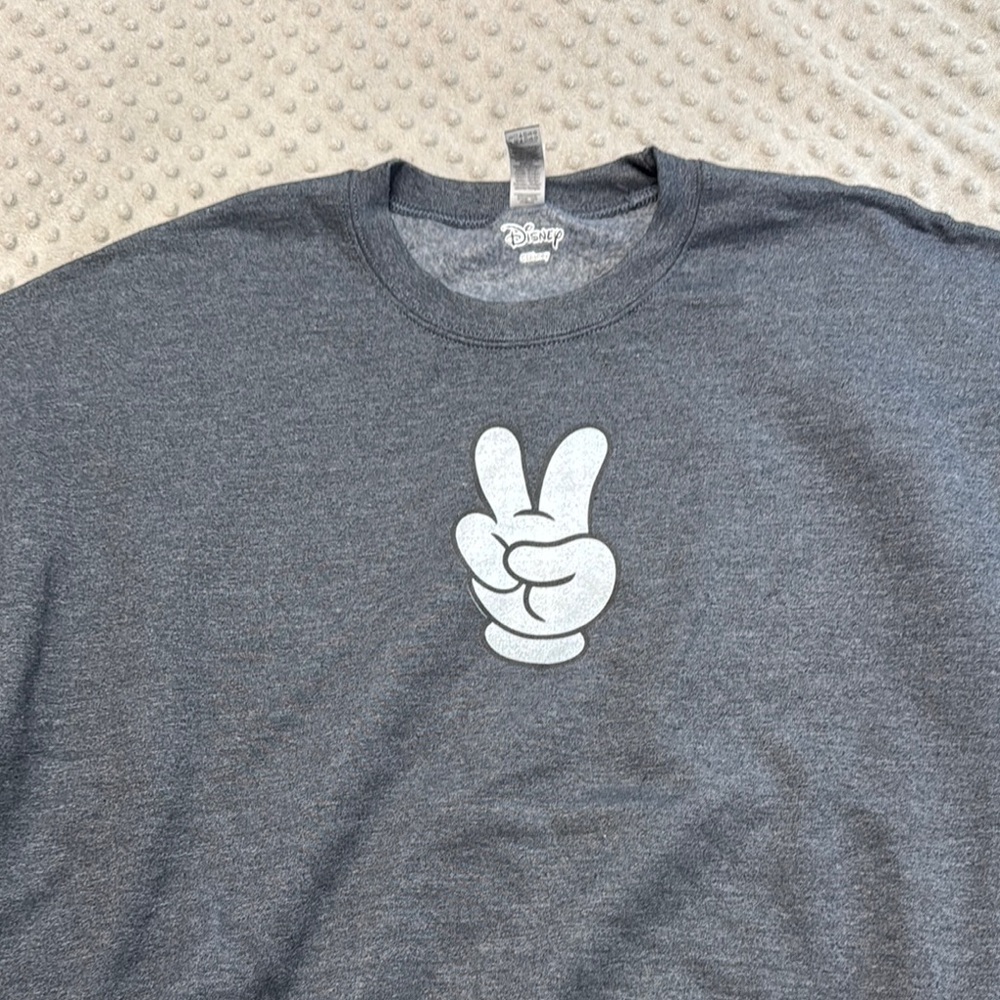 Disney Charcoal Peace Sign Sweatshirt